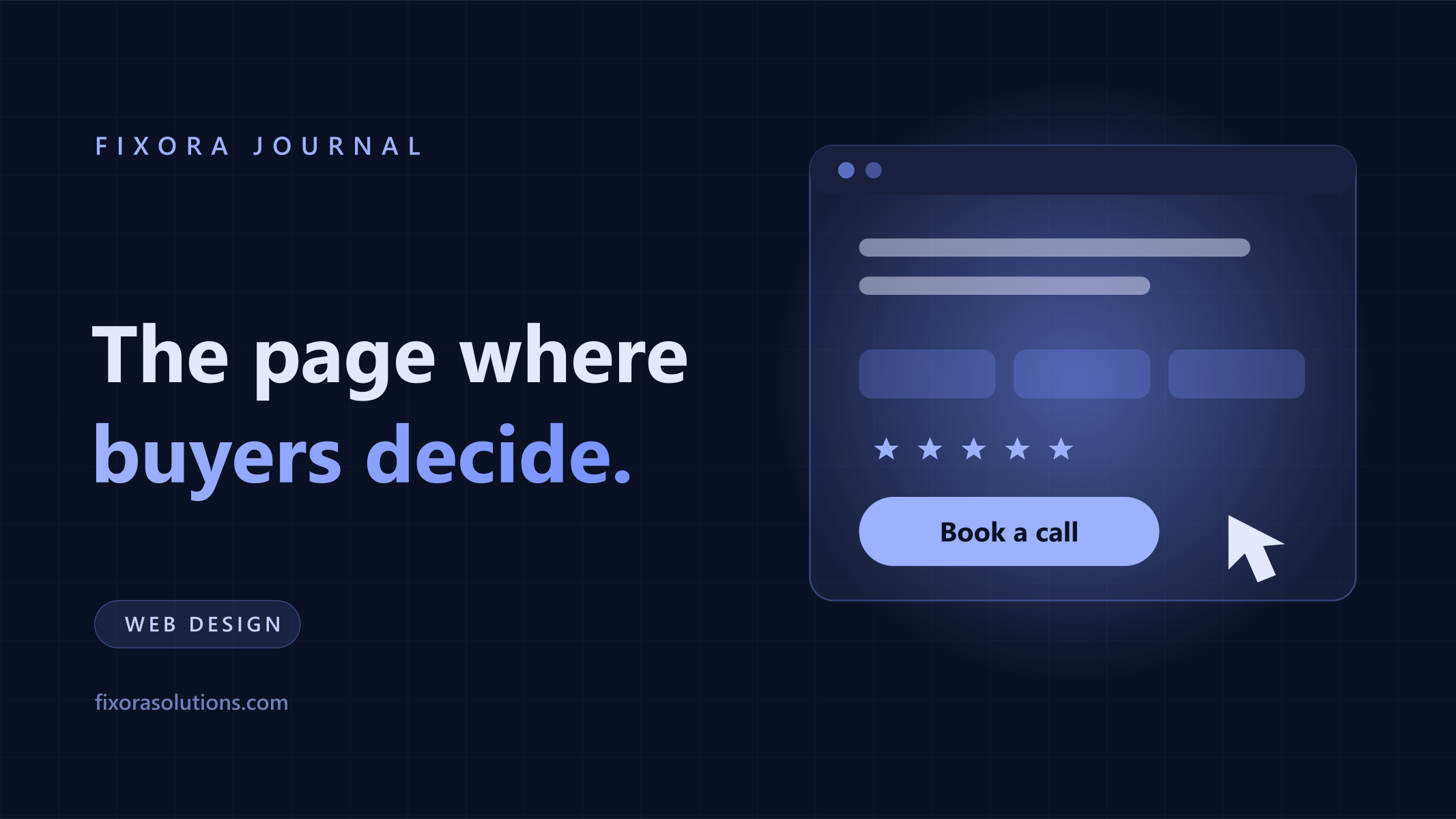 B2B website that converts, Fixora Journal banner
