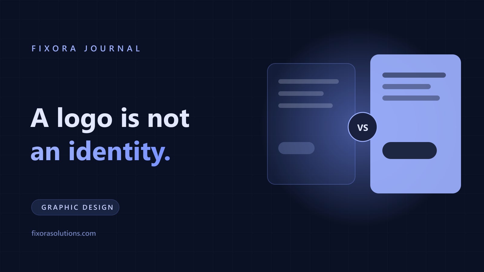 Brand identity versus logo, Fixora Journal banner