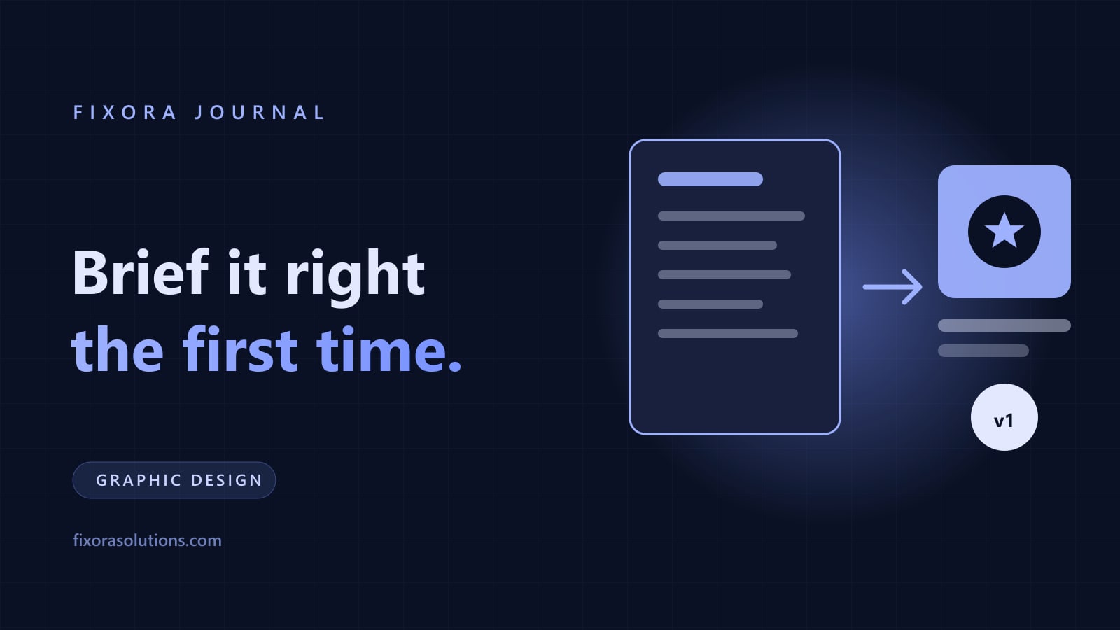 Writing a creative brief, Fixora Journal banner