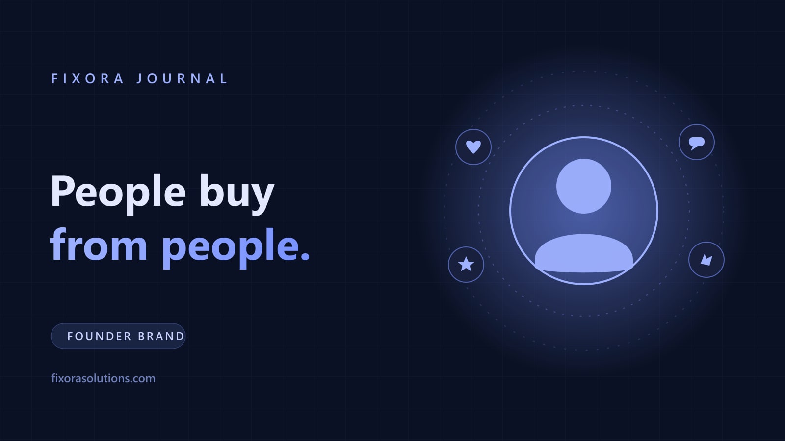 People buy from people, Fixora Journal banner