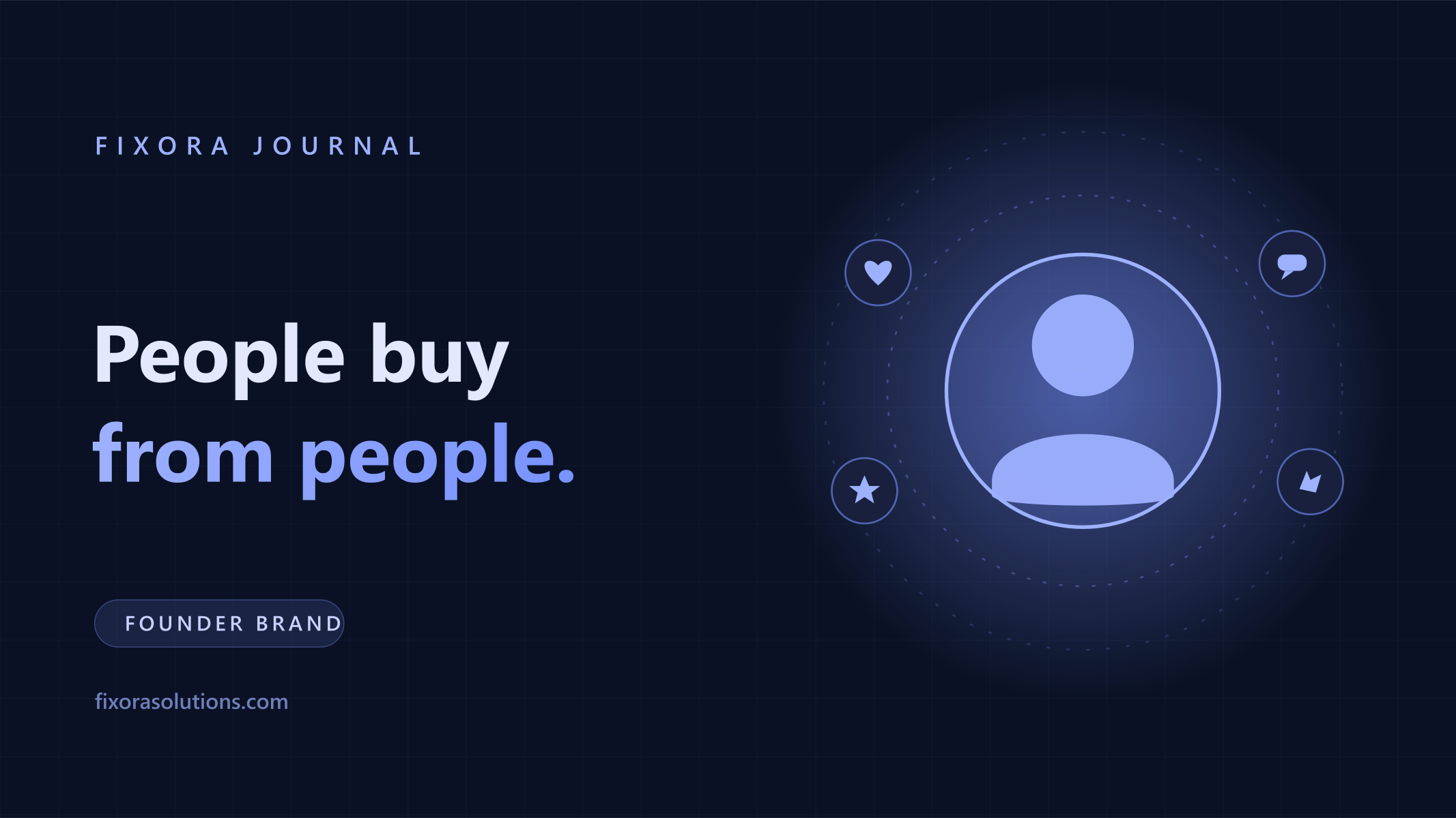 People buy from people, Fixora Journal banner