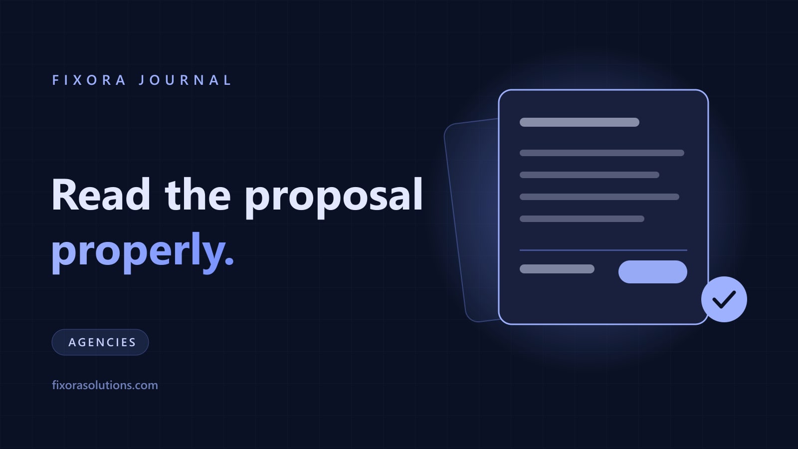 What a marketing proposal should contain, Fixora Journal banner