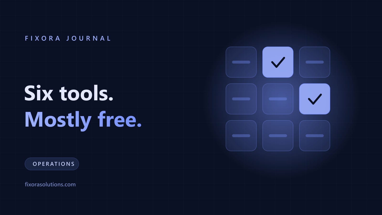 The marketing stack a small team needs, Fixora Journal banner