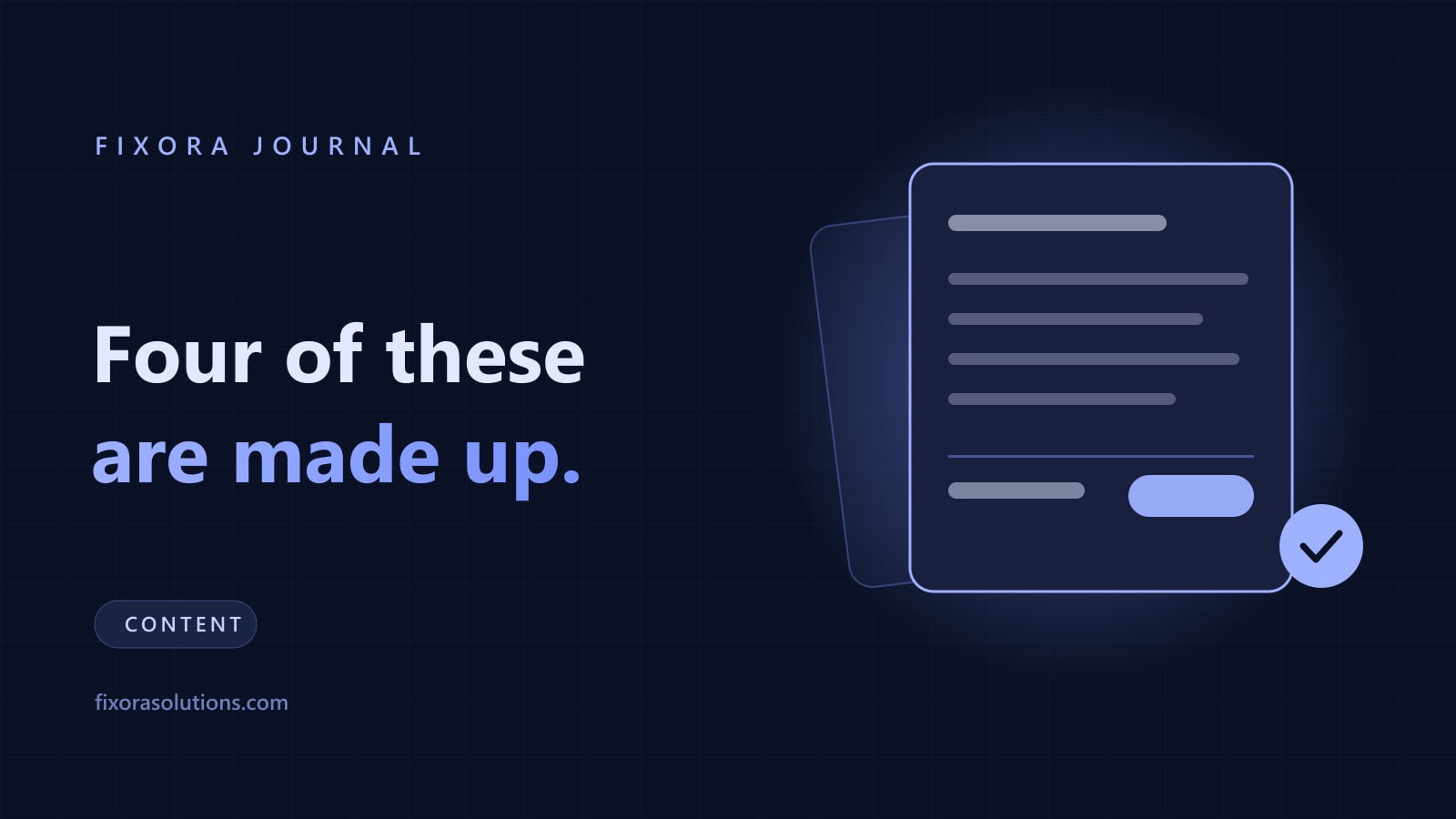 Five marketing statistics traced to their original source, Fixora Journal banner