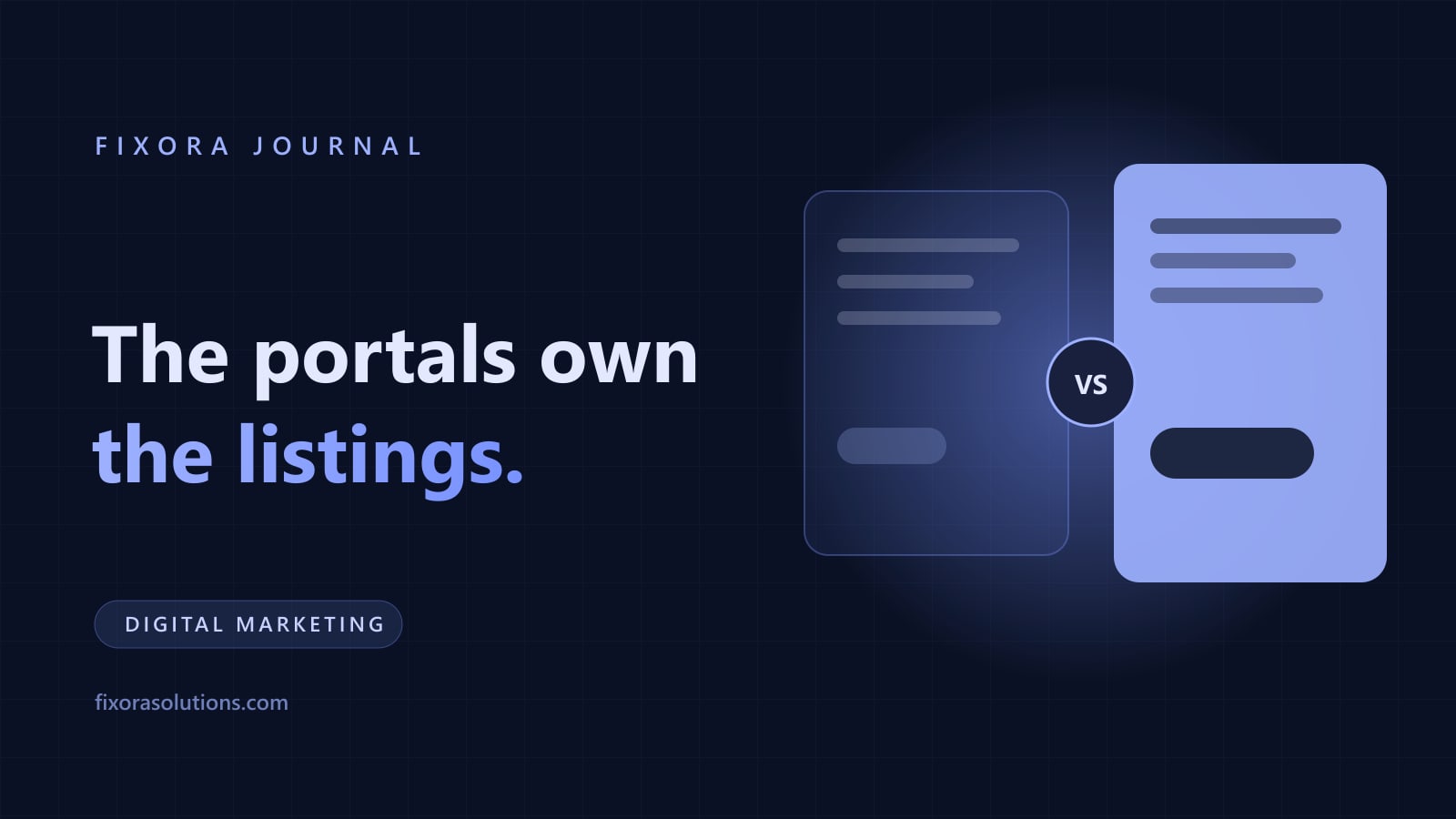Real estate agent marketing, Fixora Journal banner