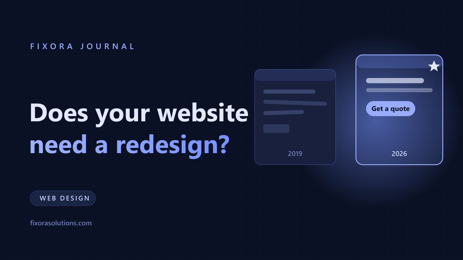 Does your website need a redesign, Fixora Journal banner