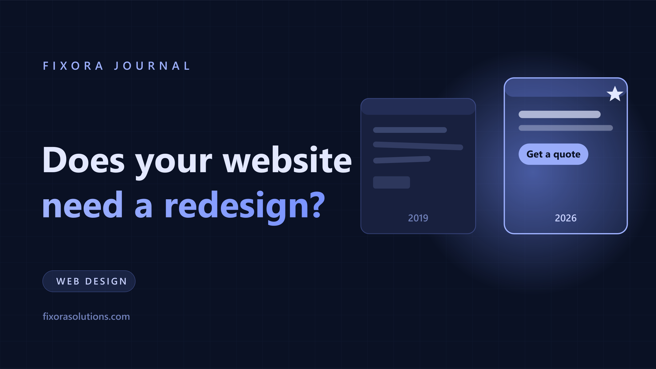 Does your website need a redesign, Fixora Journal banner