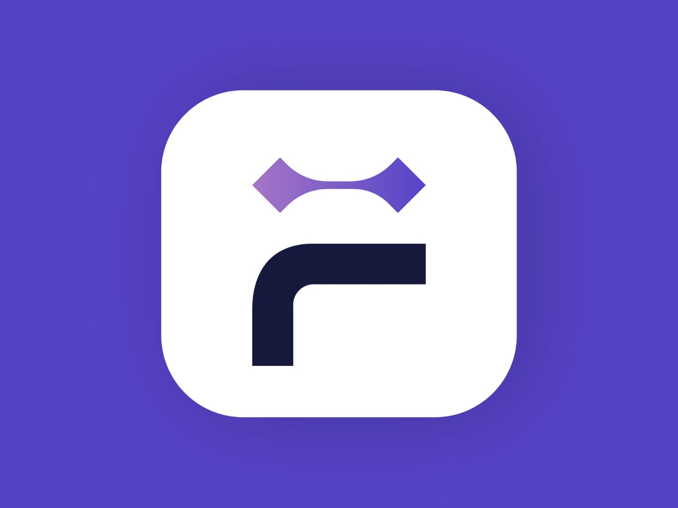 Infix System app icon using the connector mark on a violet rounded square