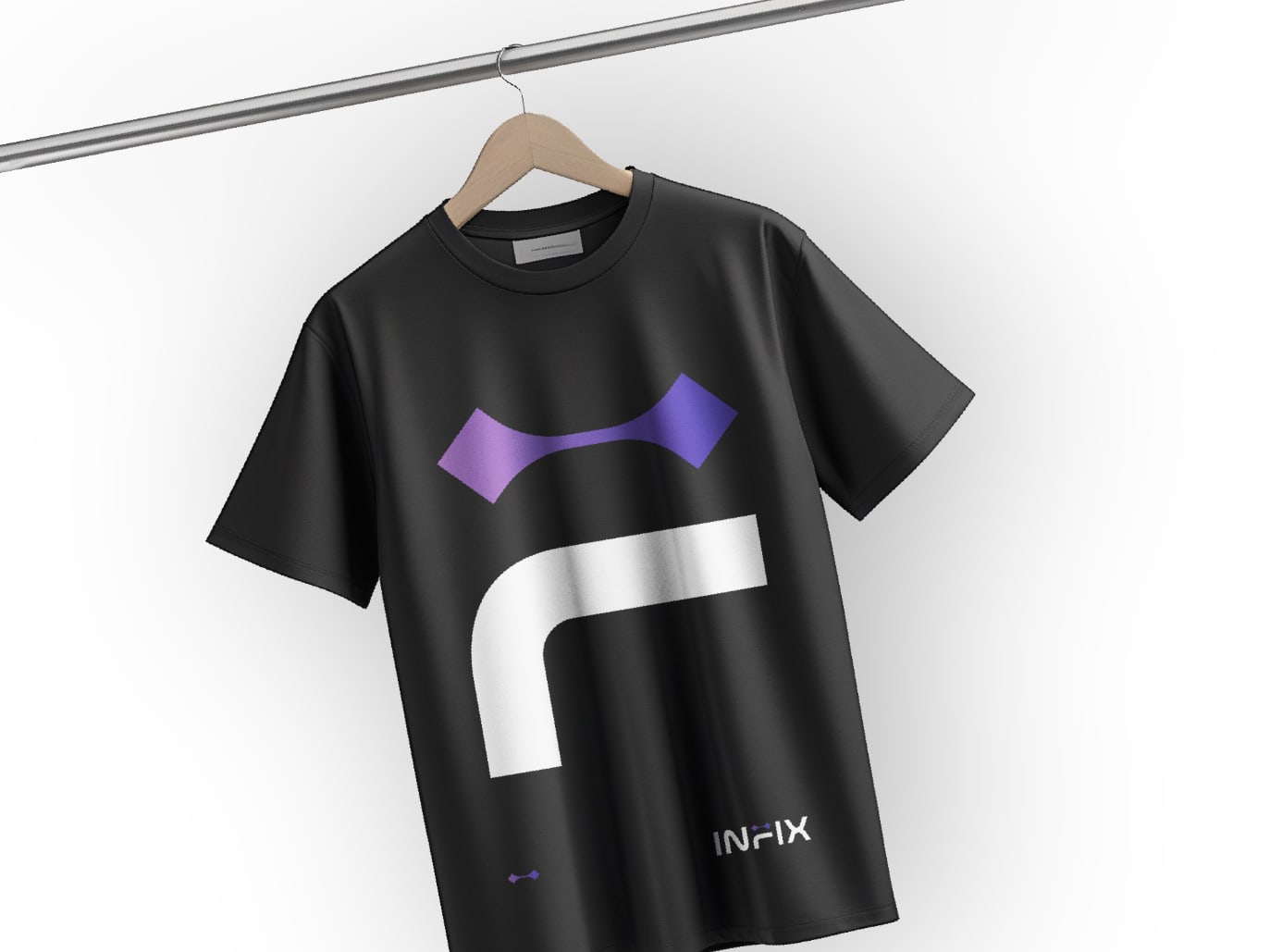 Infix System branded t-shirt using the connector mark
