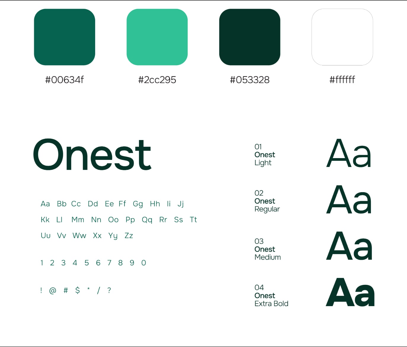 Lumina Talent Advisory brand palette with hex codes and the Onest typeface in four weights