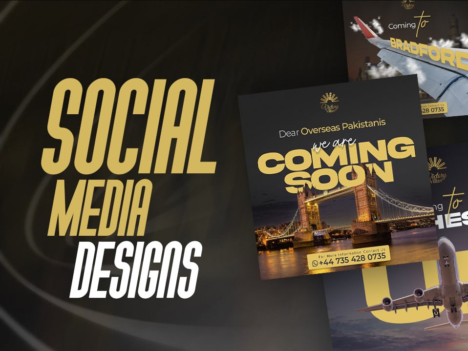 Victory Villas social media design set for an overseas property campaign